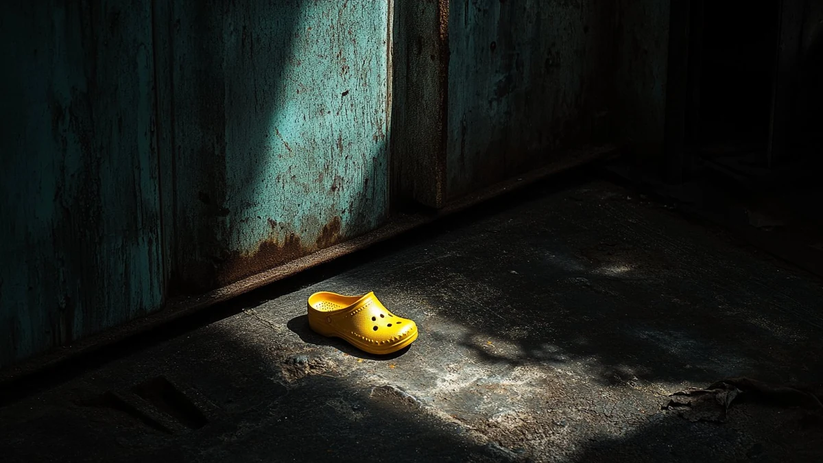 Donated shoes on display at a second-hand market.